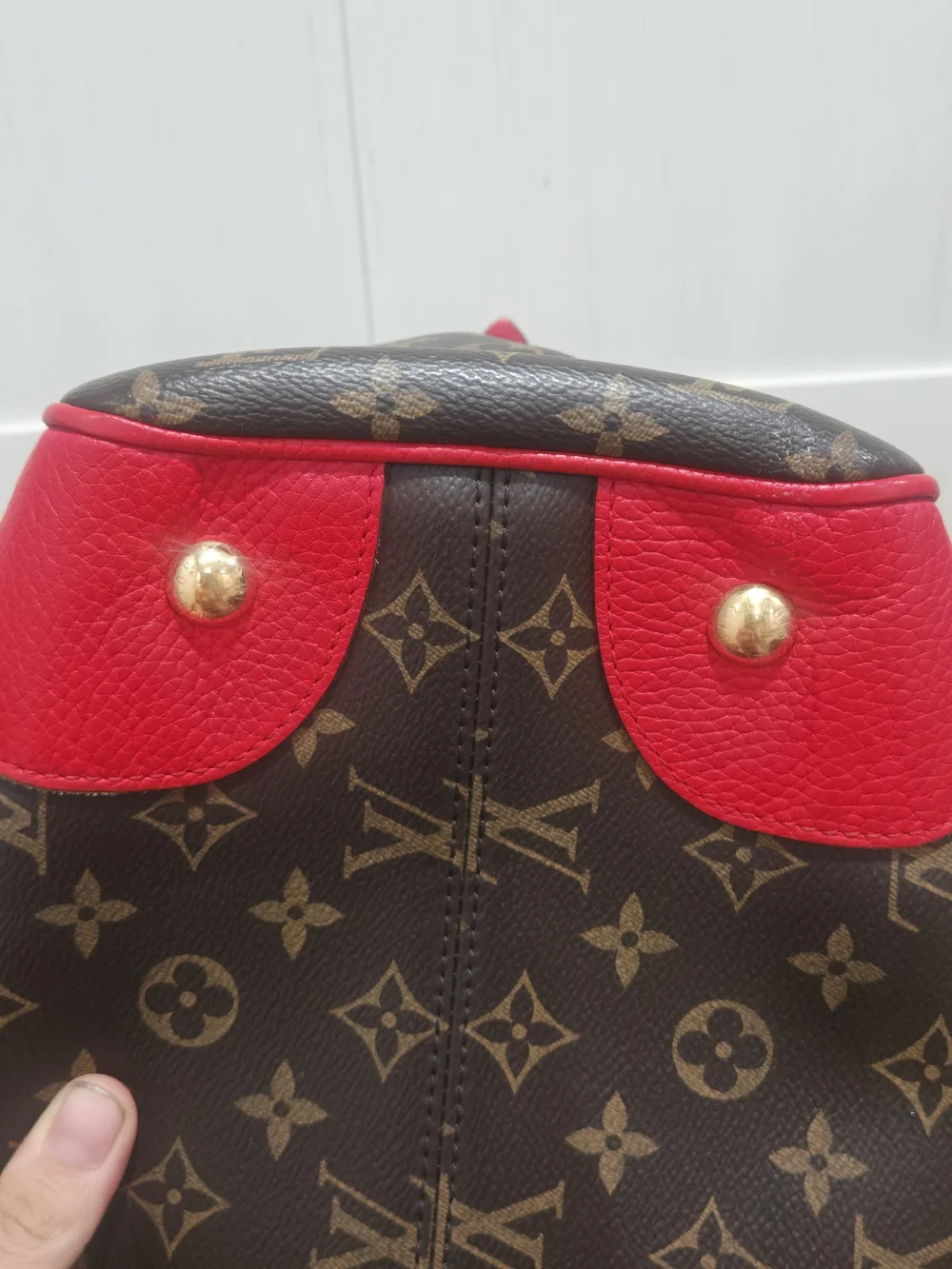 Louis Vuitton Estrela Monogram Canvas Shoulder Tote with Red Trim